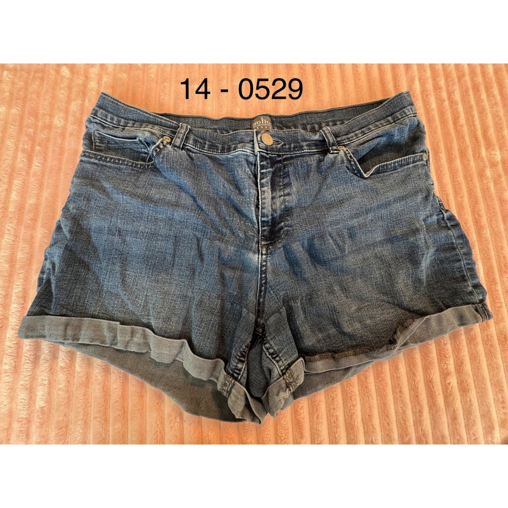 Soho Jeans New York & Company Blue Denim Cuffed Shorts Size 14 Medium Wash